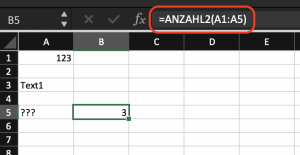 Zellen mit Inhalt zählen in Excel