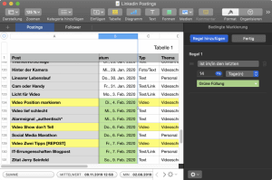 Bedingte Formatierung in Apple Numbers