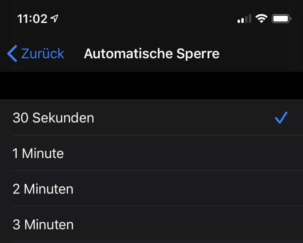 Automatische Sperre bei iPhone und iPad