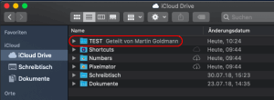 Freigegebener Ordner in iCloud