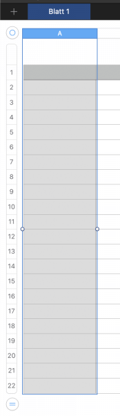 Apple Numbers erste Spalte markieren