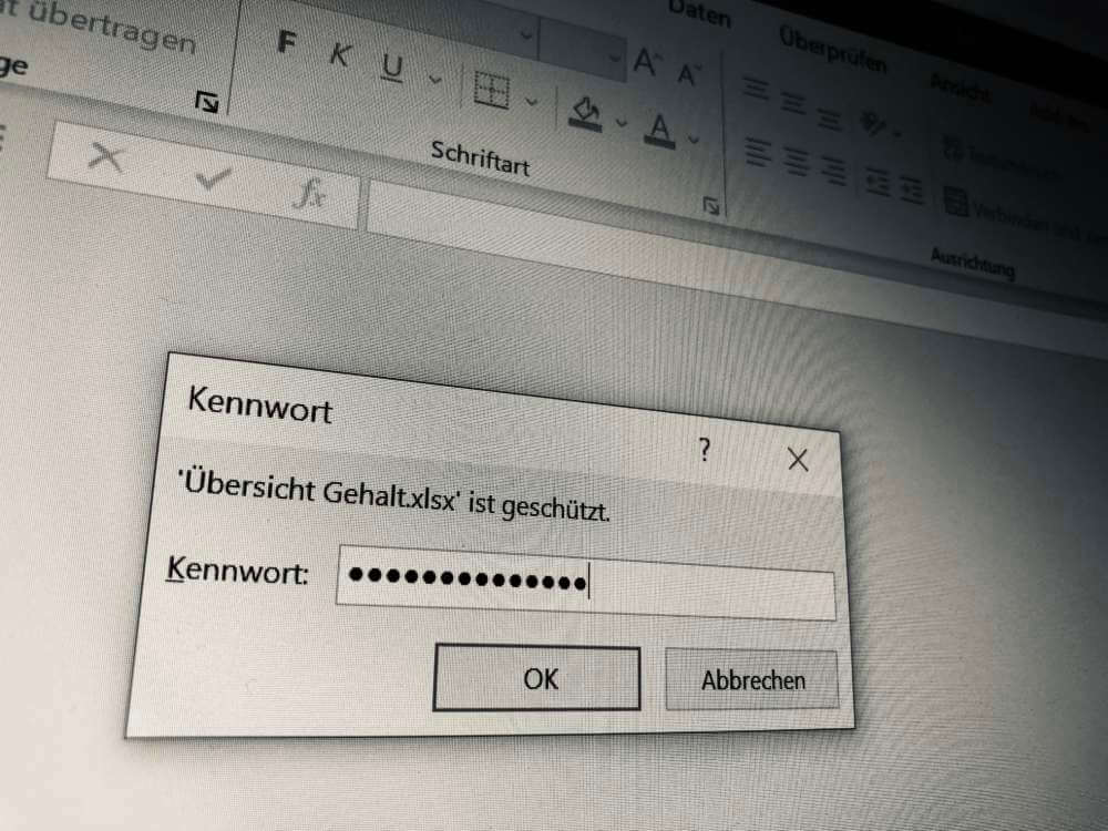 Excel Dateien per Passwort schützen