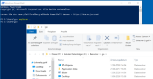 Ordner aus der Powershell öffnen in Windows