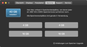 Anzeige von Speicher im Mac