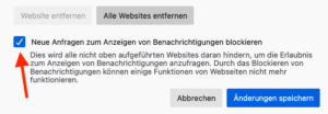 Benachrichtigungen in Firefox sperren