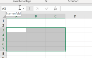 Namenfeld in Excel