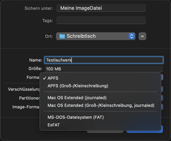 Screenshot Image Datei auf dem Mac anlegen.