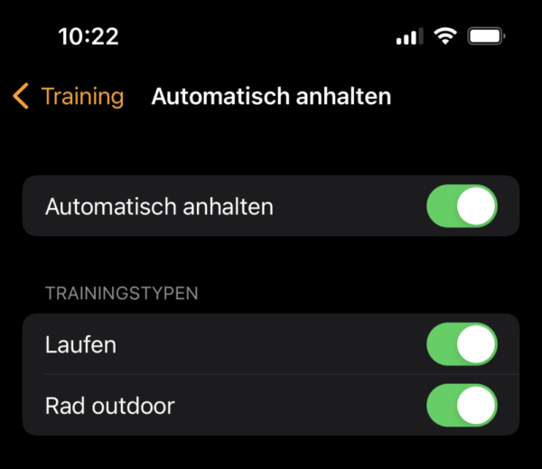 Optionen zur Apple Watch in der Watch App auf dem iPhone.