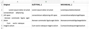 Excel: Überflüssige Leerzeichen entfernen - vorne, hinten und mittendrin