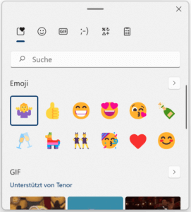 Die Emoji-Tastatur von Windows 11